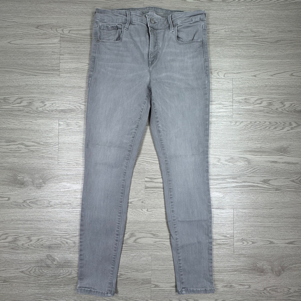 Old Navy Women Jeans Rockstar Skinny Gray 12 Regular Built-In Sculpt Stretch